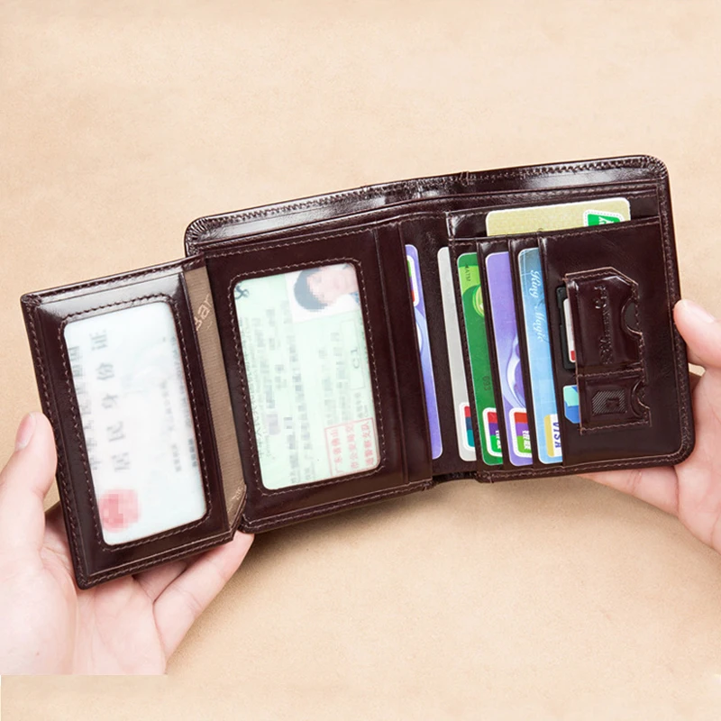 Luufan RFID Mænds Pung i Ægte Læder Vintage Sort Pung For Mænd Mini-Card Indehaver Mandlige Kort Tegnebog af Høj Kvalitet Tegnebog 2020
