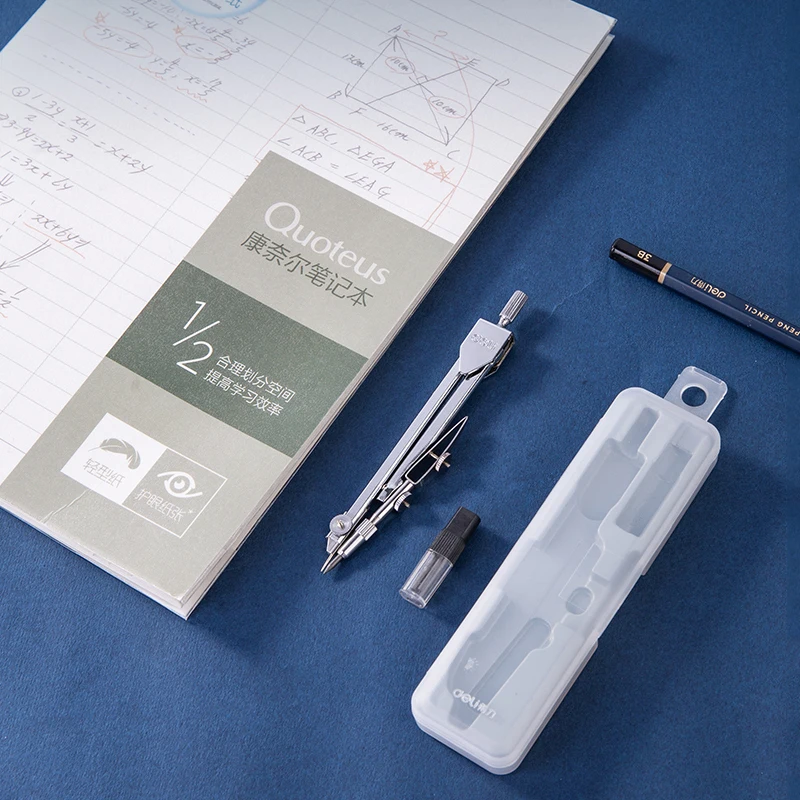 Deli Metal kompasset er indstillet For eleverne Engineering Tegning Med blyant føre Til designere Eksamen værktøjer papirvarer og kontorartikler