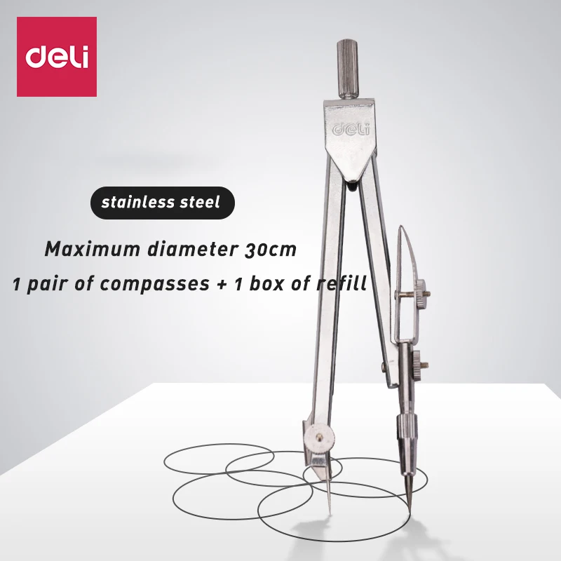 Deli Metal kompasset er indstillet For eleverne Engineering Tegning Med blyant føre Til designere Eksamen værktøjer papirvarer og kontorartikler