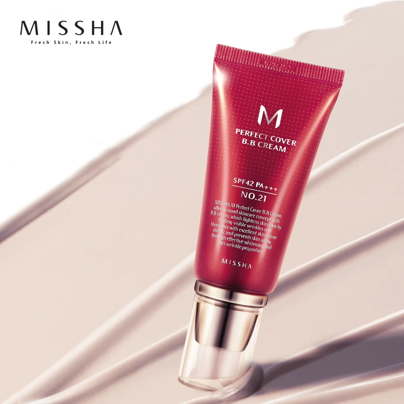 Koreanere Kosmetik Missha M Perfekte BB Cream #21 (Lys Beige) Makeup Base BB Cremer - 50 ml