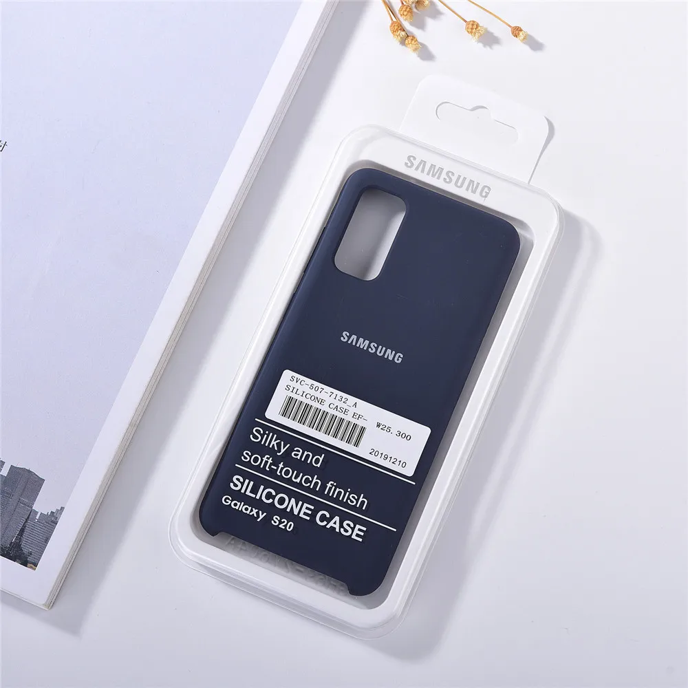 Original Samsung Galaxy S20/S20+/S20 Ultra Flydende Silikone Case Blødt TPU Tilbage Beskyttende Mobiltelefon Tilfælde Dække For S20 Plus