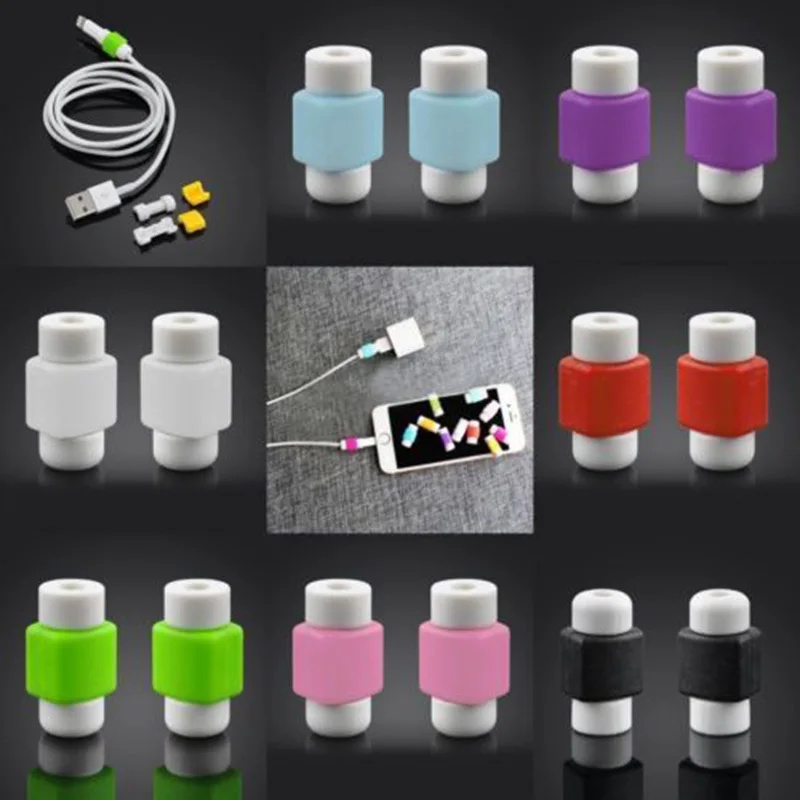 Engros 100 Stykker USB-Kabel Protector D2 Farverige Til iPhone Opladning Linje Beskyttende digital Ledning Saver Dække