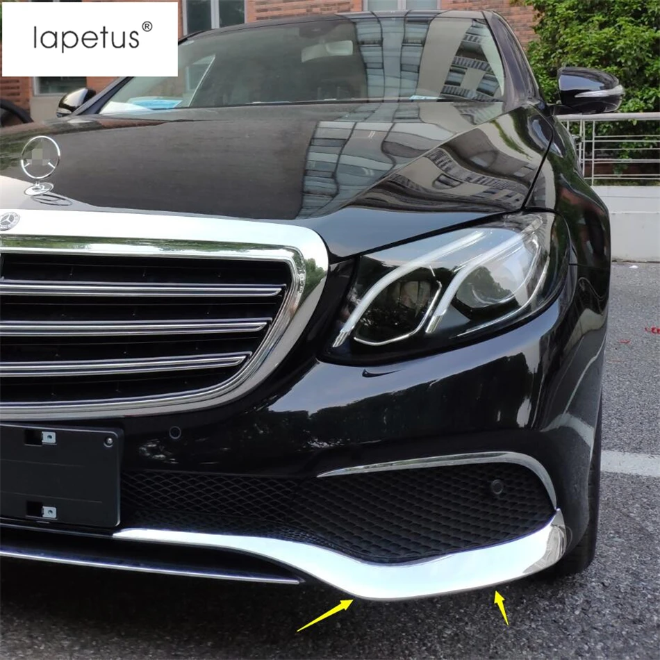 Lapetus Tilbehør Passer Til Mercedes Benz E-KLASSE W213 2016 - 2019 Foran Hovedet Kofanger Striber Strip & Protector Hjørne Dække Trim