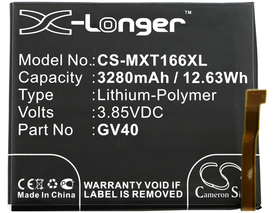 Cameron Sino 3280mAh Batteri GV40, SNN5968A for Motorola Moto Z, Droid Kraft, Moto Z Kraft, Moto Z Kraft Droid, XT1650-02