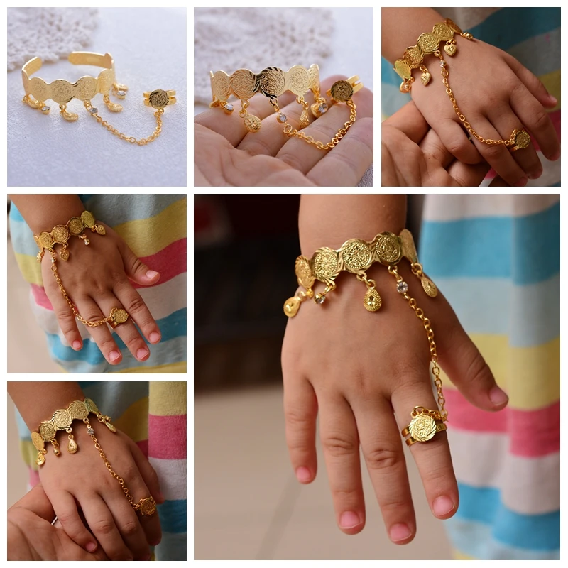 Wando Guld Stempel baby mønt Bangle armbånd kvinder girl Armbånd afrikanske Børn Bairn Smykker til mænd mellemøstens Arabiske Gave
