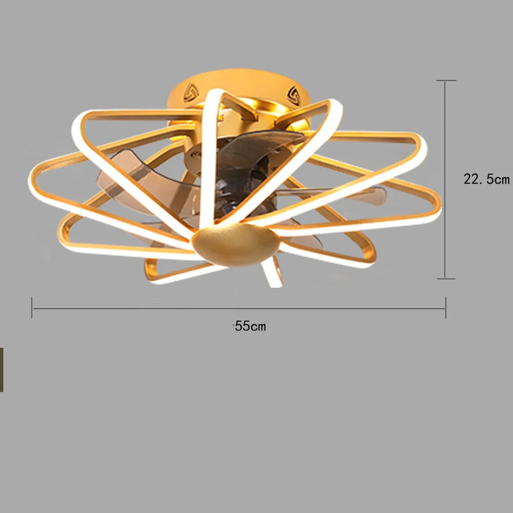 Loft ventilator-lampe Ventilator Lys Soveværelse Stue Lamper Integreret LED-Fans AC220V Ren Kobber Motor med fjernbetjening contorl