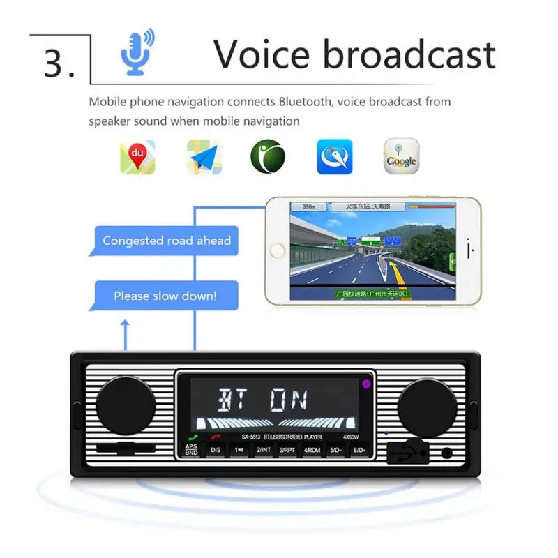 Bil-Radio, Bluetooth Vintage Trådløs MP3-Afspiller Stereo Støtte FM-SD-AUX-Indgangen Modtager Classic Audio Afspiller 12V Bil-MP3-Afspiller