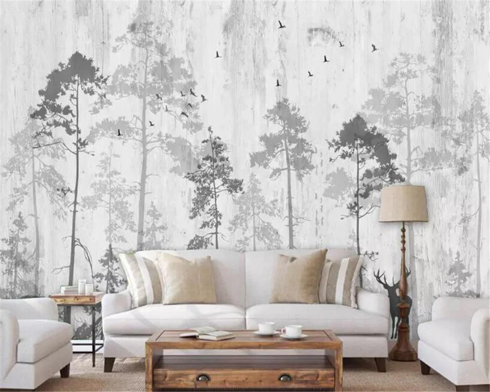 Beibehang Brugerdefinerede foto tapet vægmaleri hånd-malet Sydøstasien skoven elk TV baggrund væggen papel de parede 3d tapet