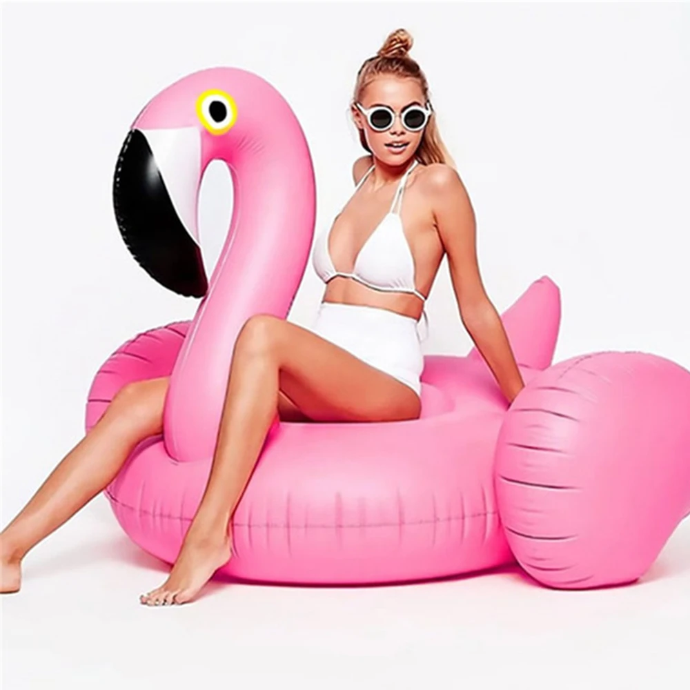 Oppustelige Flamingo Svømning float Swimmingpool Float Pink Ride-On Swimming Ring Voksne Børn Vandet Ferie Fest Legetøj Piscina