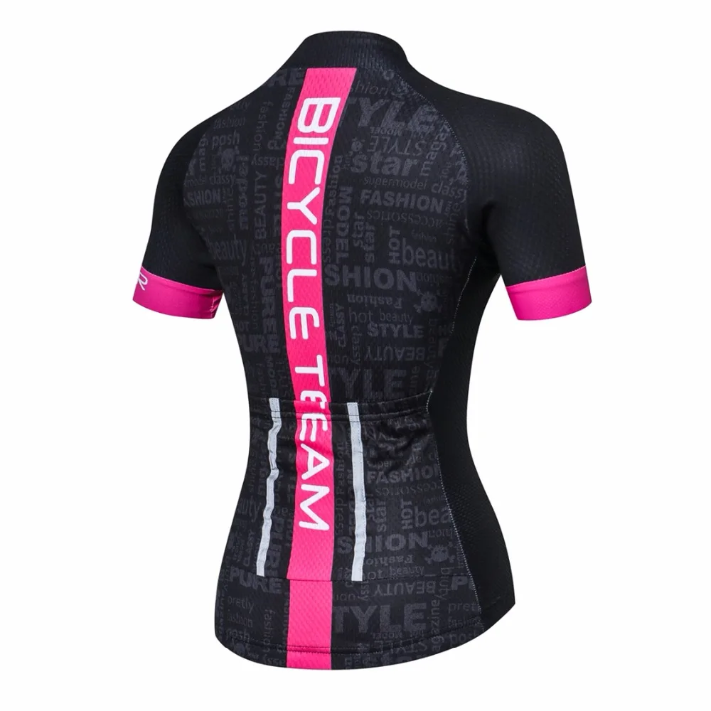 Weimostar Trøje kvinder Cykel Trøjer 2019 vej MTB cykel kortærmet Skjorte Ropa Ciclismo maillot Åndbar Sort Pink