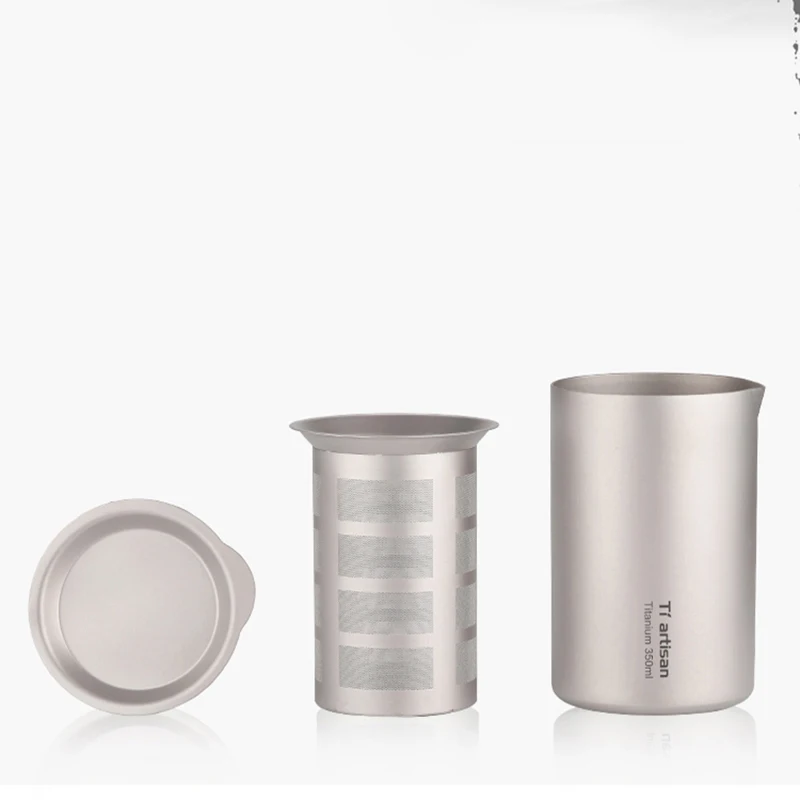 Titan Double Layer Anti-skoldning Tekopper Og Krus at Drikke Dobbelt Væg Drinkware med Filter 50 ml 180ml 350ml Ti håndværker