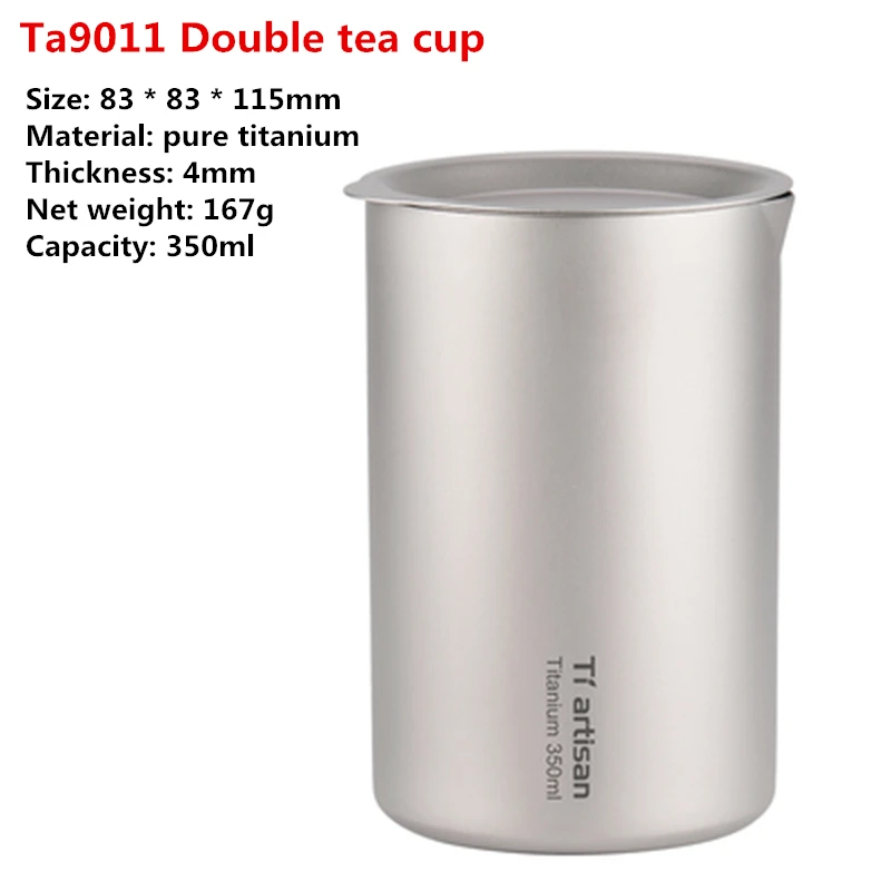 Titan Double Layer Anti-skoldning Tekopper Og Krus at Drikke Dobbelt Væg Drinkware med Filter 50 ml 180ml 350ml Ti håndværker