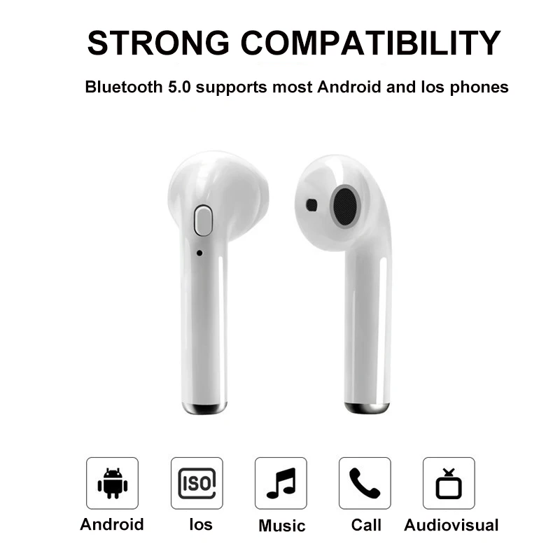 I7s TWS Bluetooth Hovedtelefoner Trådløse Hovedtelefoner Med Mikrofon Sport Vandtæt Headset, Oplader Kasse Til Alle Telefonens PK i9s i12