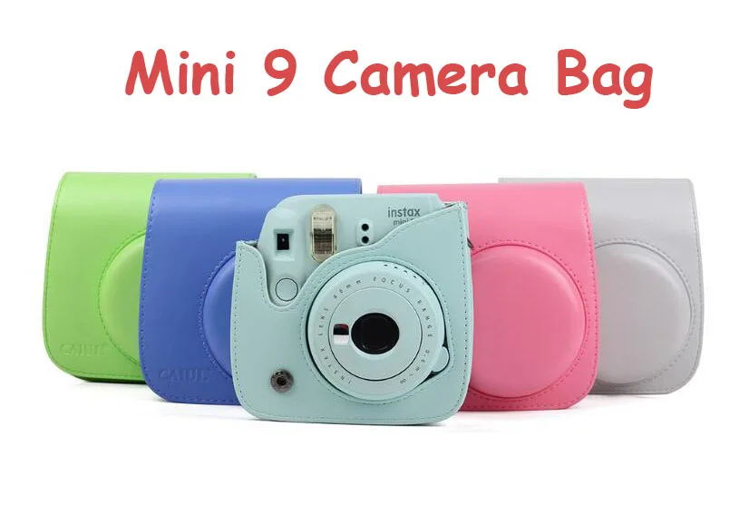 PU Læder Fujifilm Instax Mini 9 Instant Kamera Taske skulderstrop Kamera Tilbehør Taske Beskytter Dække Sagen Pose