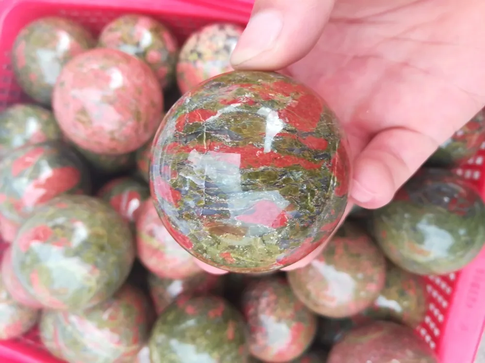 4cm Naturlige perle og mineral blomst turkis crystal ball