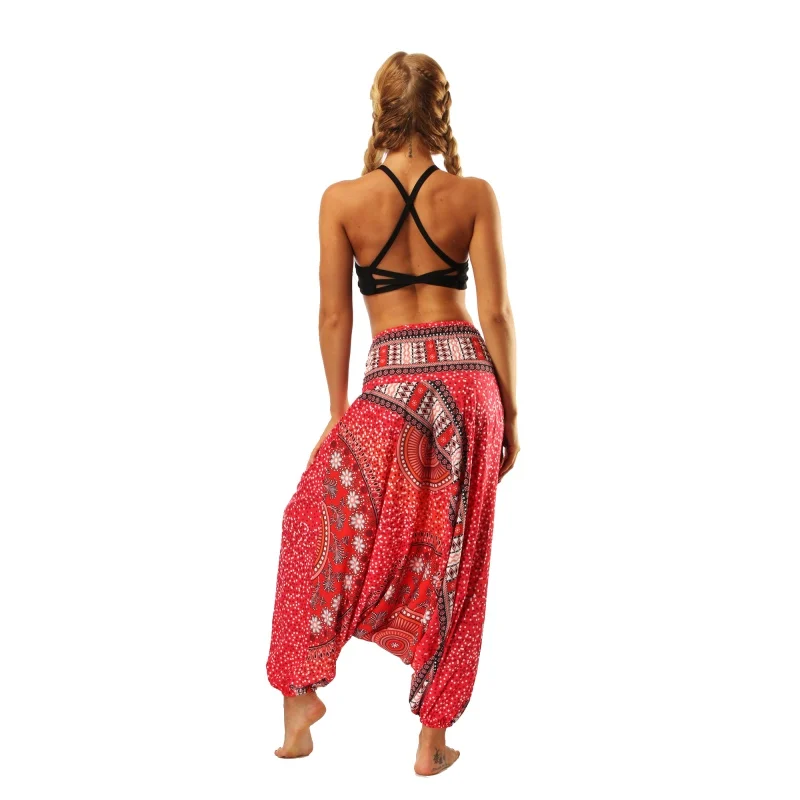 1PC Nye Yoga Bukser Kvinder Trykt Polyester Åndbar Bred Underbukser Løse Bukser Dans beklædning Tøj