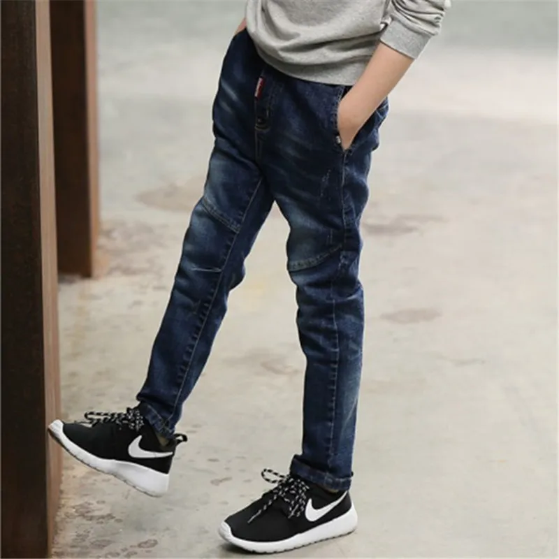 Nyt Mærke Vinteren Drenge Jeans Tykkere Drenge Jeans Varm Kids Bukser Med Elastik I Taljen Demin Bukser Til Børn Kausale Baby Boy Jeans