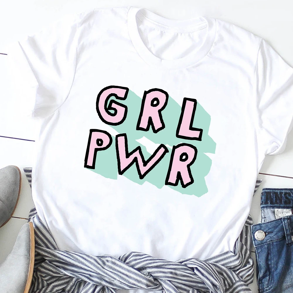 Kvinder Girl Power Flower Sommer Forår Feministiske Søde Print T-Shirt t-Shirt Kvindelige t-Shirts Tøj, T-Shirt med Grafisk Print T-shirts
