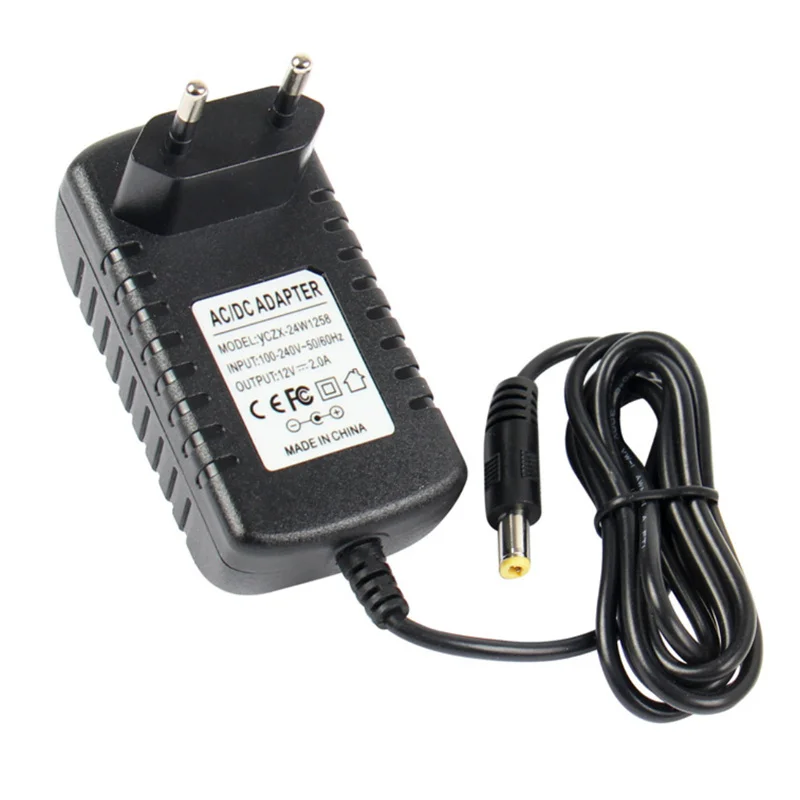 12V, 2A Strømforsyning AC 100V-240V Strømforsyning 2000mA EU USA UK AU-Stik 5.5 mm x 2.1 mm for LED Strip Light CCTV IP-Kamera