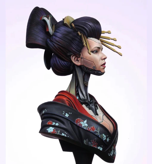 1/10 Harpiks Figur Mekanisk Geisha Gudinde Harpiks Soldat Buste Som Soldat Model Umonteret og ufarvet Fub002