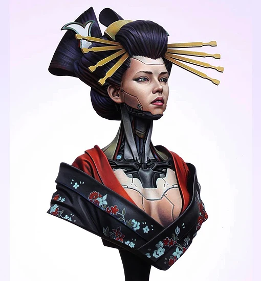 1/10 Harpiks Figur Mekanisk Geisha Gudinde Harpiks Soldat Buste Som Soldat Model Umonteret og ufarvet Fub002