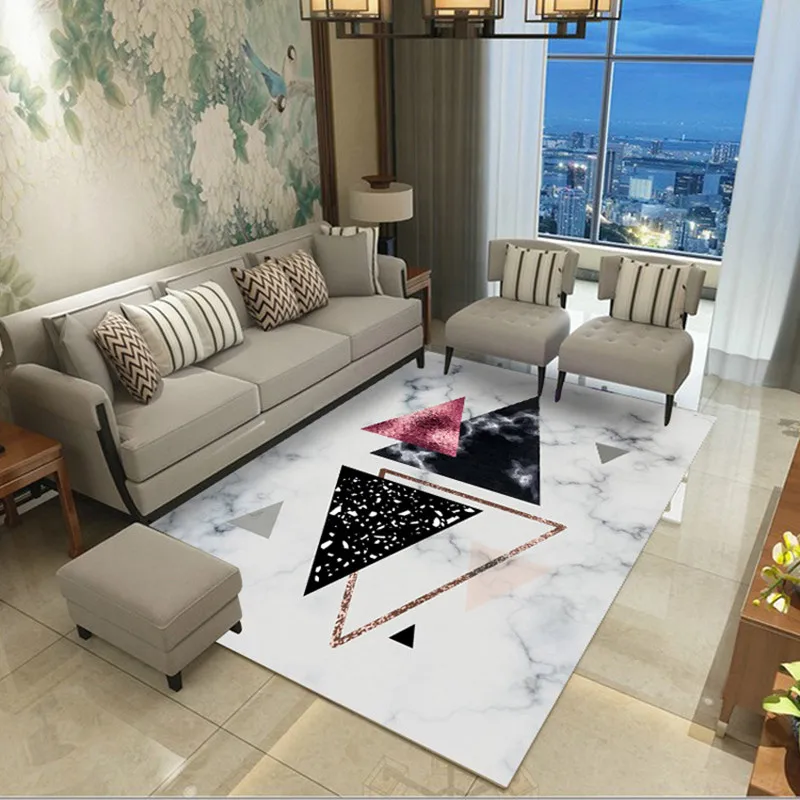 Nordisk Stil Geometrisk Mønster, Marmor Tæpper til stuen, Tæppe Og Tabel Yoga gulvmåtte Soveværelse Sengen Firkant Tæppe