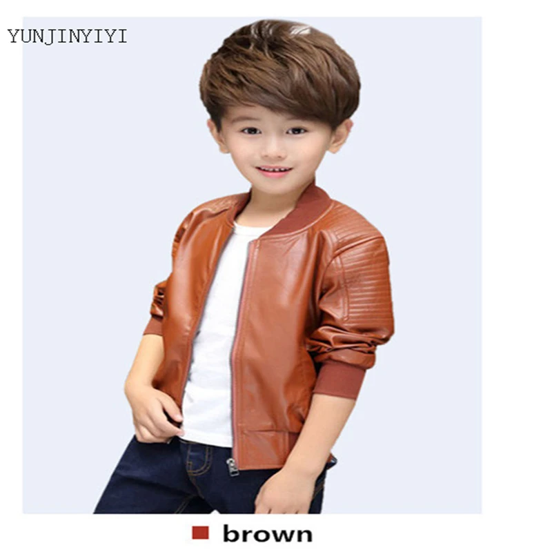 Hot boy jacket efterår og vinter fashion koreanske børn plus velvet varm bomuld PU læder jakke drenge tøj