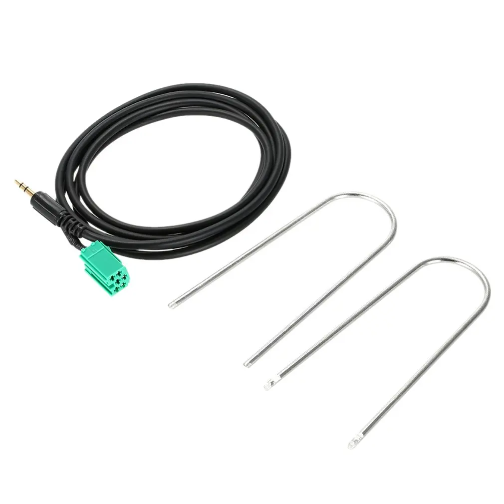 Varm Bil Aux Stereo Line Input Adapter Kabel 3,5 mm til iPhone, iPod, MP3 + Removal Tool for Renault 2005-2011 Clio Megane