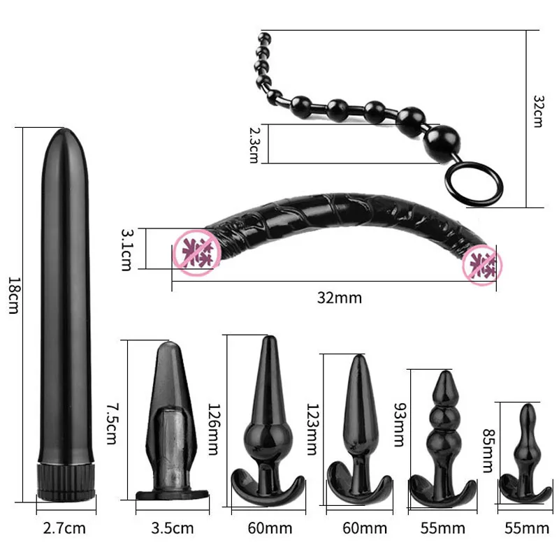 8stk/Sæt Vibrator Anal Plug Butt Beads Sex Legetøj til Kvinder, Mænd, Homoseksuelle Elsker SM Flirt Voksen Anus Dilator med Flere Stik/Bolde