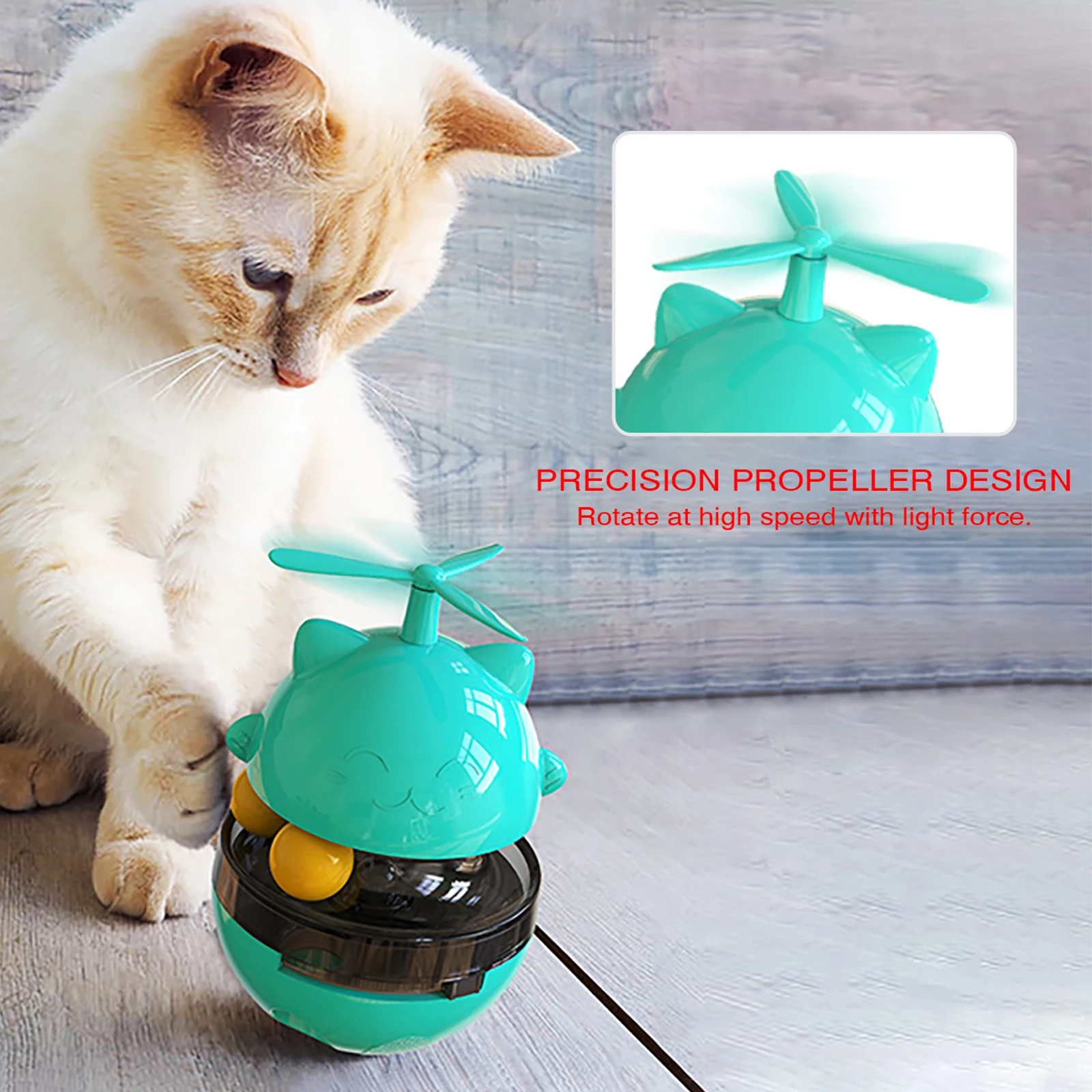 Cat Toy-Arkføderen Bolden Pet Langsom Udsivning Mad Bolden Interaktive Sjove Sjov Tumbler Toy IQ Forbedring Uddannelse Toy