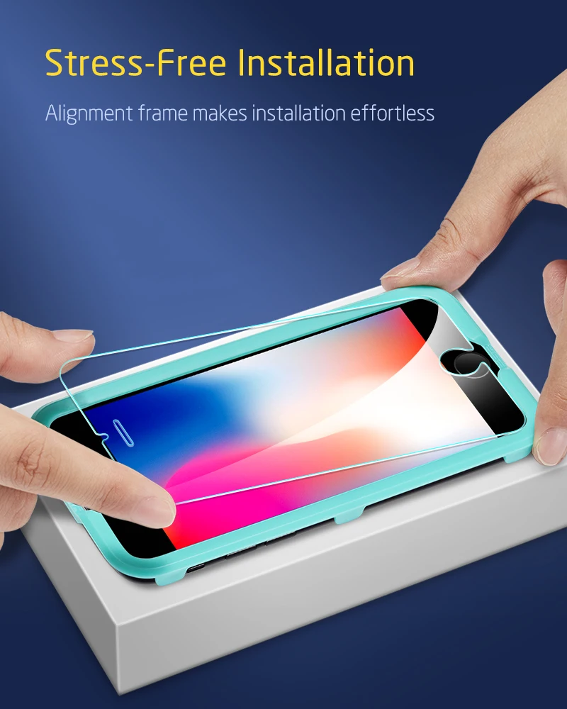 ESR Hærdet Glas til iPhone SE 2020 8/7/6/6S Anti Blue-Ray Screen Protector Film Fuld Dækning HD-Skærm, Glas til iPhone, SE 2020