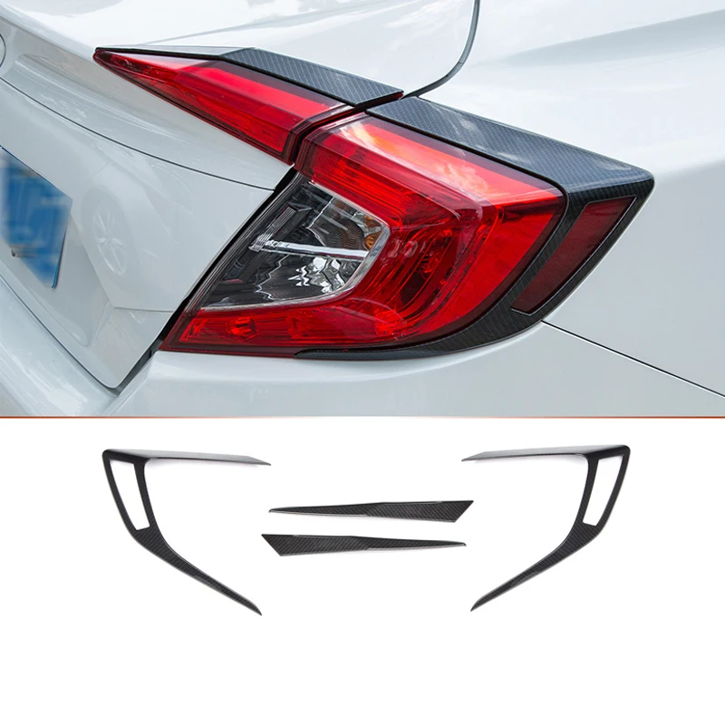 Bil Carbon Bageste Lys Bremse Baglygte Sluk Lampe Dække Trim passer Til Honda Civic X 2016-2018