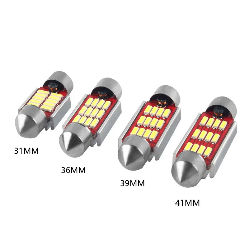 Leites 50stk Smd LED C5W Lampe Canbus LED 31mm 36mm 39mm 41mm 4014 12-SMD Læsning Licens Hvidt Lys ingen Fejl Ingen Polaritet