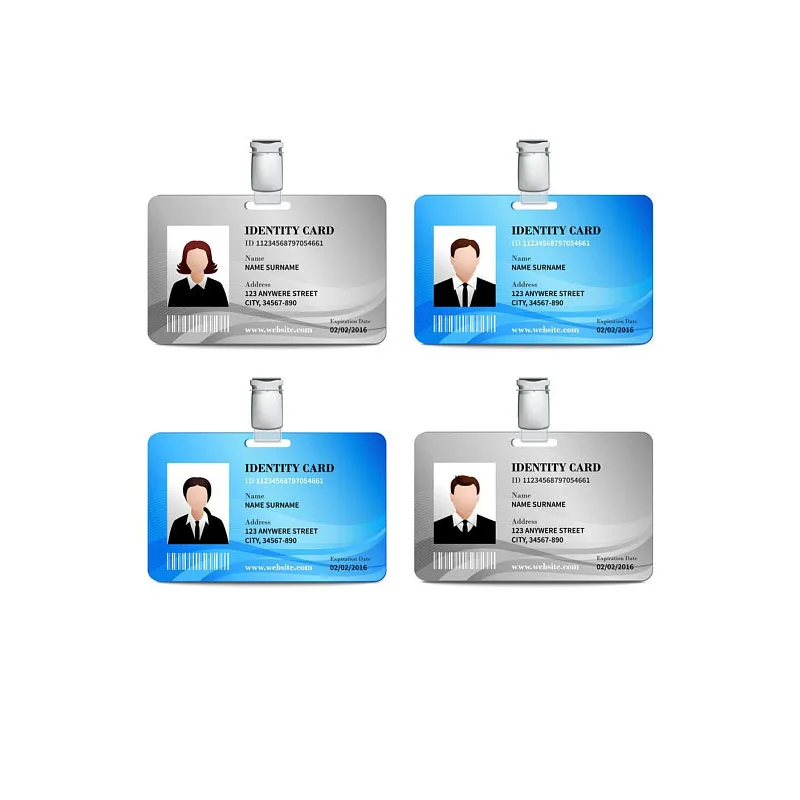200pcs/2 designs brugerdefineret navn kort plast 0,76 mm tykkelse medarbejder business stregkode-kort med blank ansigt