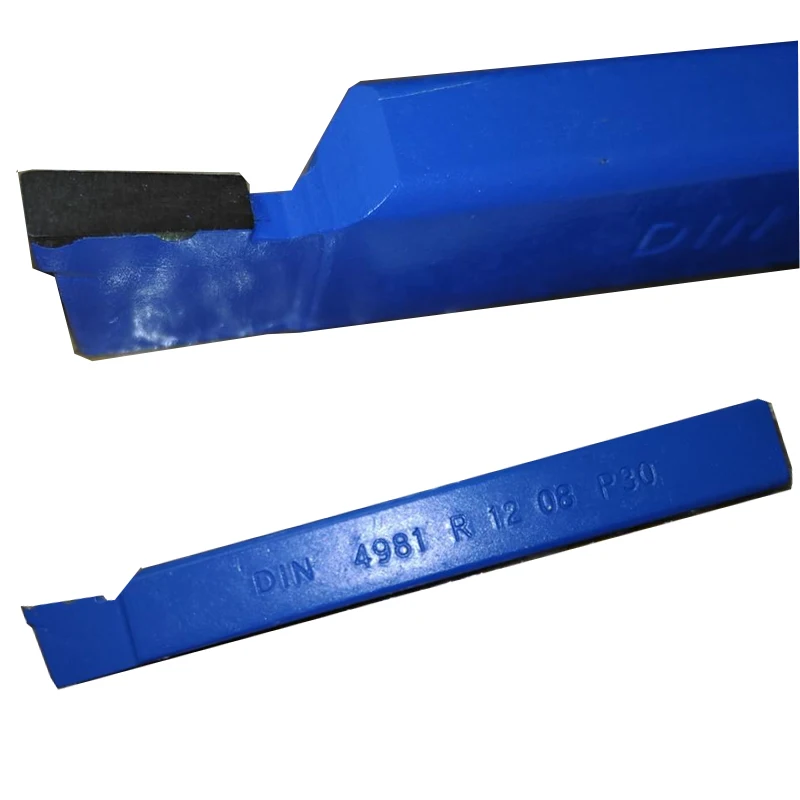 Blå Loddede Carbon drejeværktøjer DIN 4981 Hårdmetal-Spids Drejebænk Holdbar Sporstikning maskindele 8*8/10*6/10*10/12*8mm