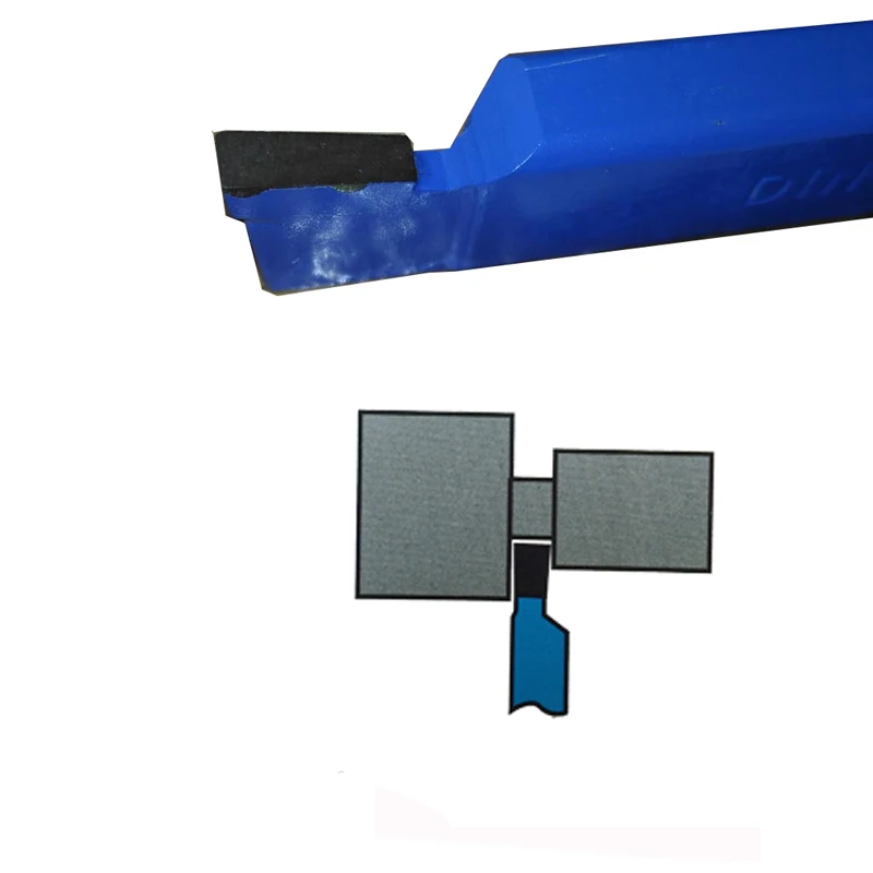 Blå Loddede Carbon drejeværktøjer DIN 4981 Hårdmetal-Spids Drejebænk Holdbar Sporstikning maskindele 8*8/10*6/10*10/12*8mm