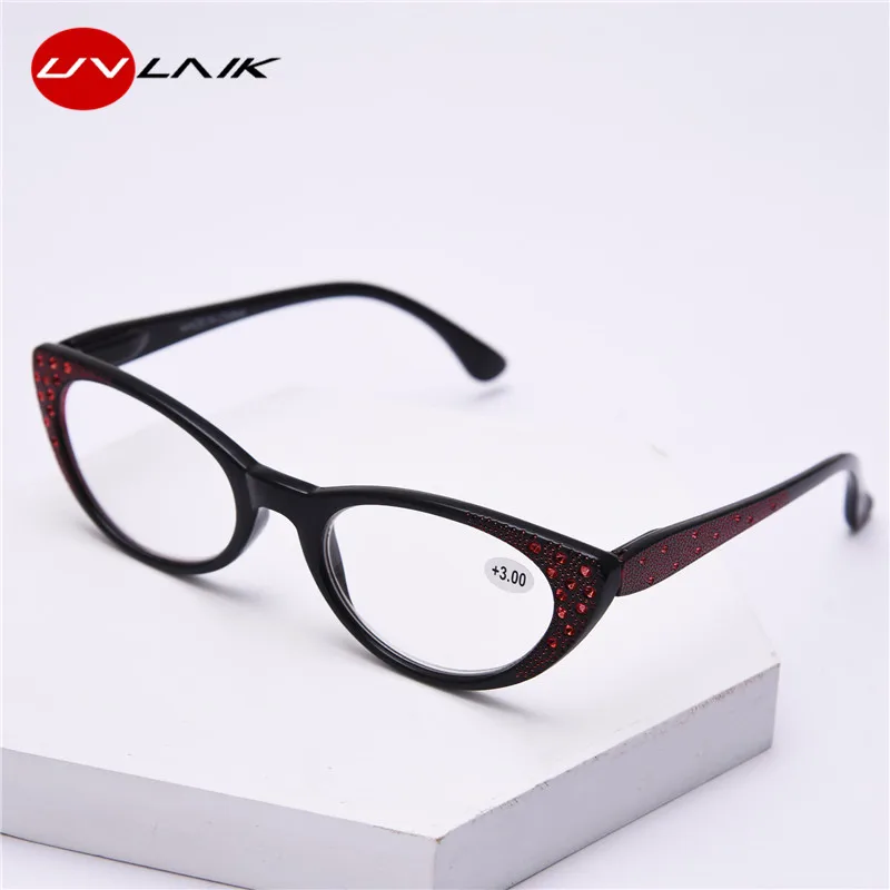 UVLAIK Cat Eye Briller til Læsning Kvinder Diamant Presbyopic Luksus Optiske Briller Langsynethed Briller Damer Briller