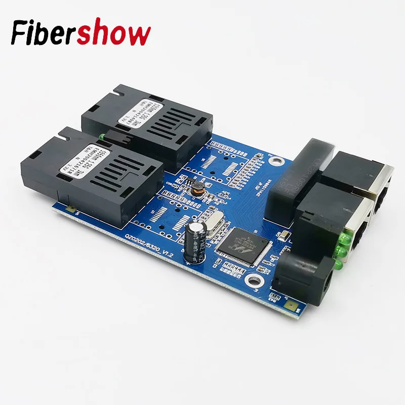10/100/1000M Ethernet fiber switch 2 RJ45 UTP 2 SC fiber Gigabit Fiber Optiske Media Converter 2SC 2RJ45 Ethernet PCB