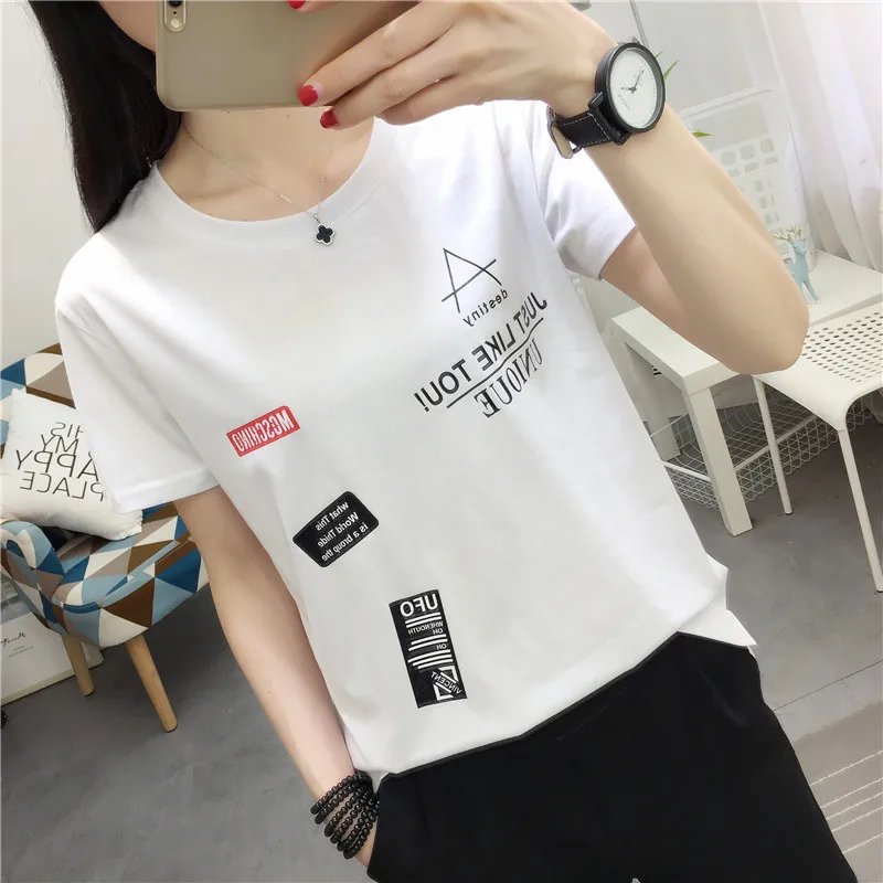 2020 Nye Kvinder Sommeren kortærmet T-shirt koreanske Søde Print Student T-shirt Afslappet Kvinder Sommer Top Kawaii T-shirts Til Piger