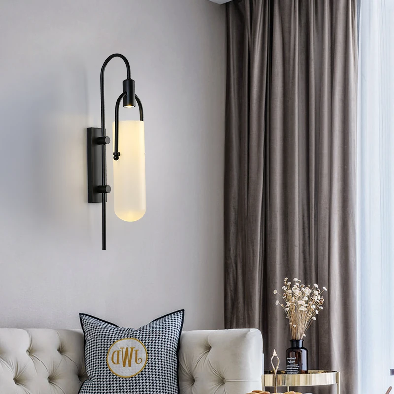 Moderne Vintage Klassisk væglampe til Sengen Belysning Glas Sconces LED vægbeslag Lampe E27 Stue Soveværelse med Glans