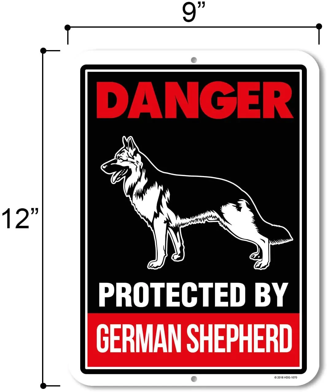 Pas på tysk Shepherd Tegn, Fare Beskyttet af den tyske Shepherd 9 x 12 tommer Pas på Hunden Advarsel Metal Aluminium Tegn