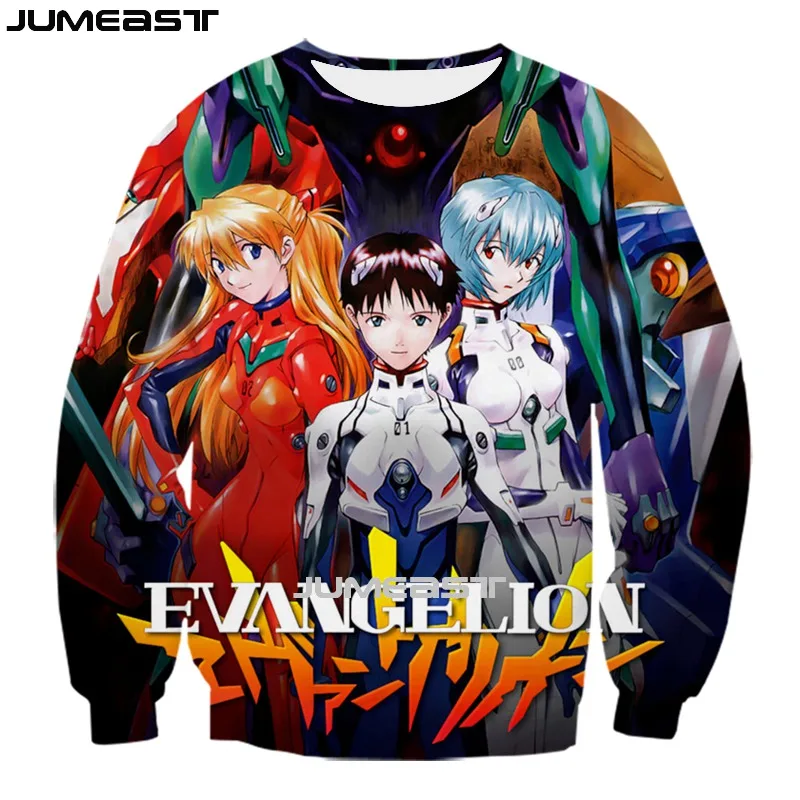 Jumeast Mærke, Mænd/Kvinder, 3D Printet Sweatshirt Evangelion Anime Lange Ærmer Fashion T-Shirt, Sport Pullover, Tops Tees