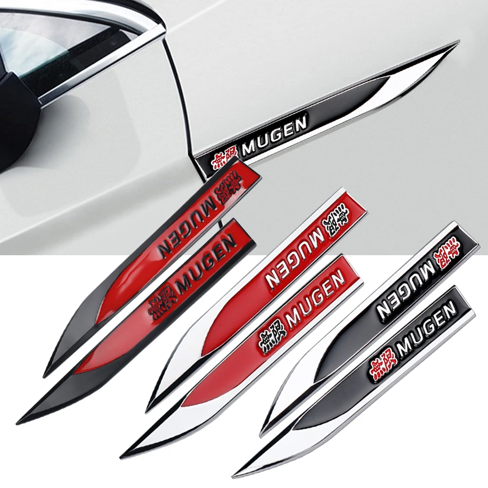 3D Metal 2CPS MUGEN Metal Emblem Fender Side Bil Mærkat Decals til Honda Civic Odyssey Overenskomst CR-V PASSE Bil Styling