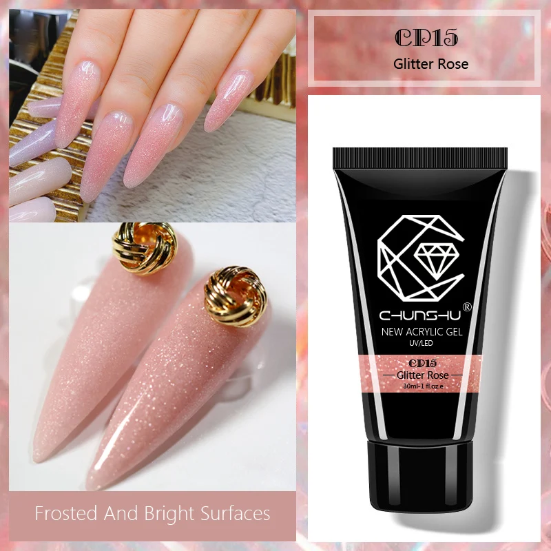 CHUNSHU Poly Crystal Nail Gel 30 ML UV Gel Builder Nail Art Manicure Finger Udvidelse Nail Gel Camouflage Farve Til Nail Tip Form