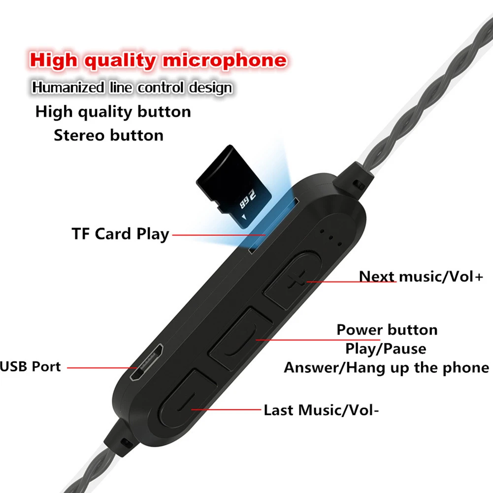 4 Højttalere 6D Stereo Trådløse Hovedtelefoner Bluetooth 4.1 Støtte hukommelseskort Øretelefon Sports Gaming Headset Med Mic