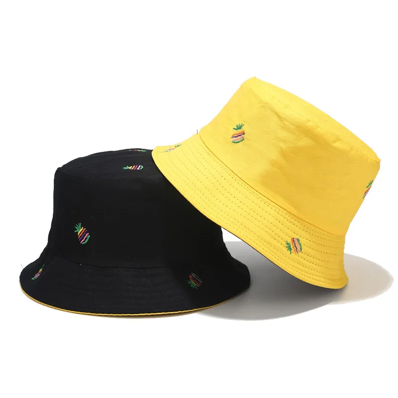 Frugt-ananas print Bucket Hat Fiskeren Hat til udendørs rejse hat Solen Cap Hatte til mænd og Kvinder 136