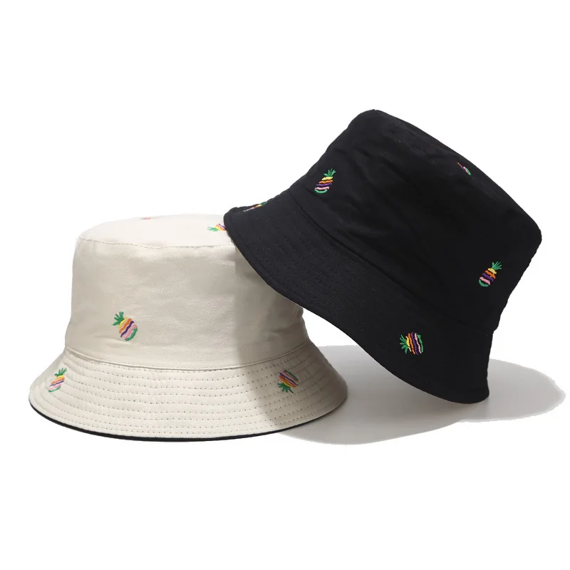 Frugt-ananas print Bucket Hat Fiskeren Hat til udendørs rejse hat Solen Cap Hatte til mænd og Kvinder 136