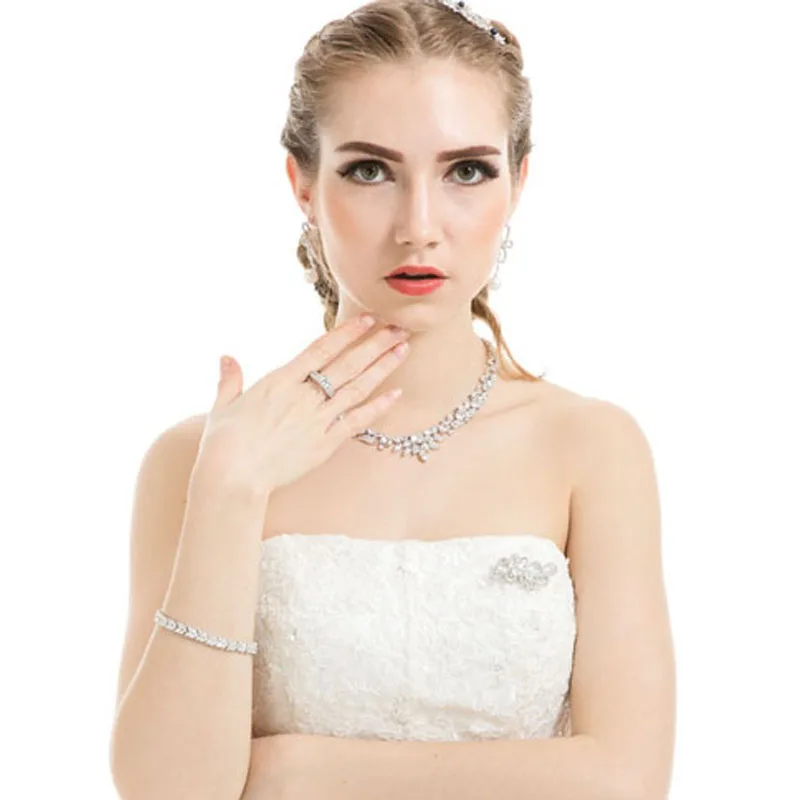 LUOTEEMI Luksus Mousserende Høj Kvalitet Klare Cubic Zirconia Mode armbånd Armbånd til Kvinder Smykker Bryllup