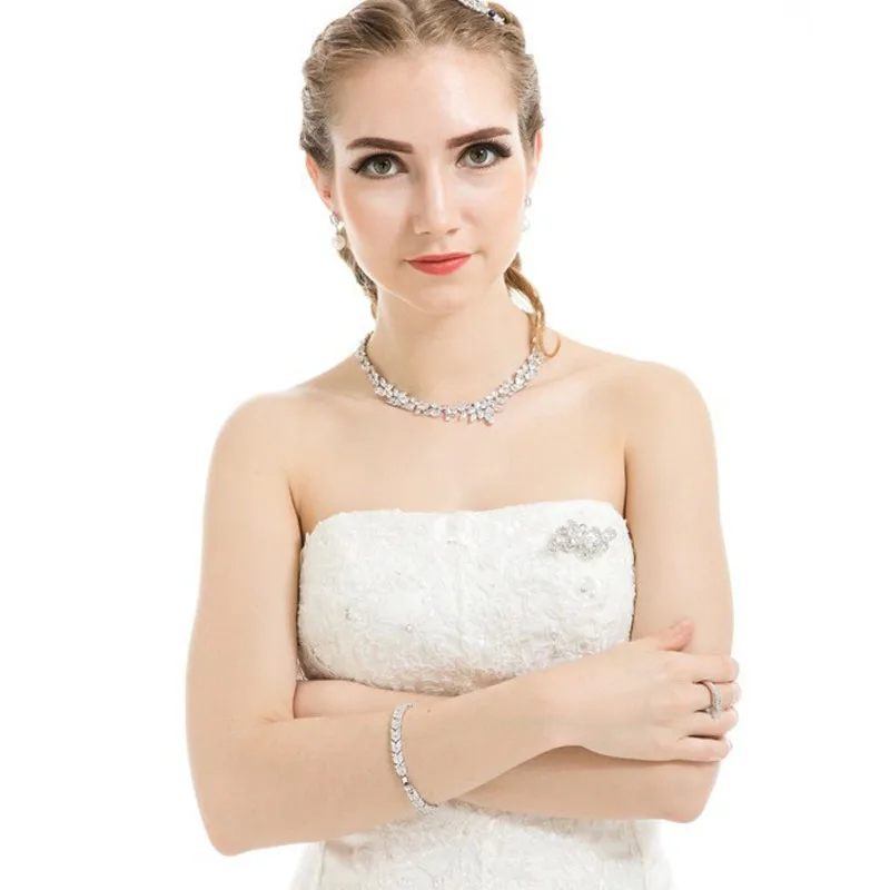 LUOTEEMI Luksus Mousserende Høj Kvalitet Klare Cubic Zirconia Mode armbånd Armbånd til Kvinder Smykker Bryllup