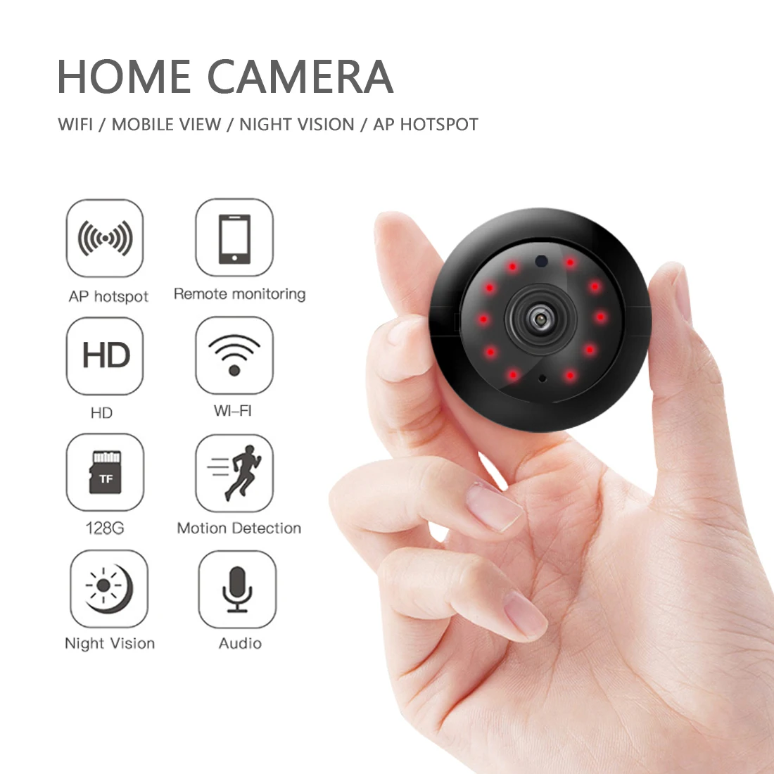 WIFI Kamera Home Security Wireless HD IP-Kamera To-Vejs Audio Night Vision Video Monitor 360 Graders Panoramaudsigt